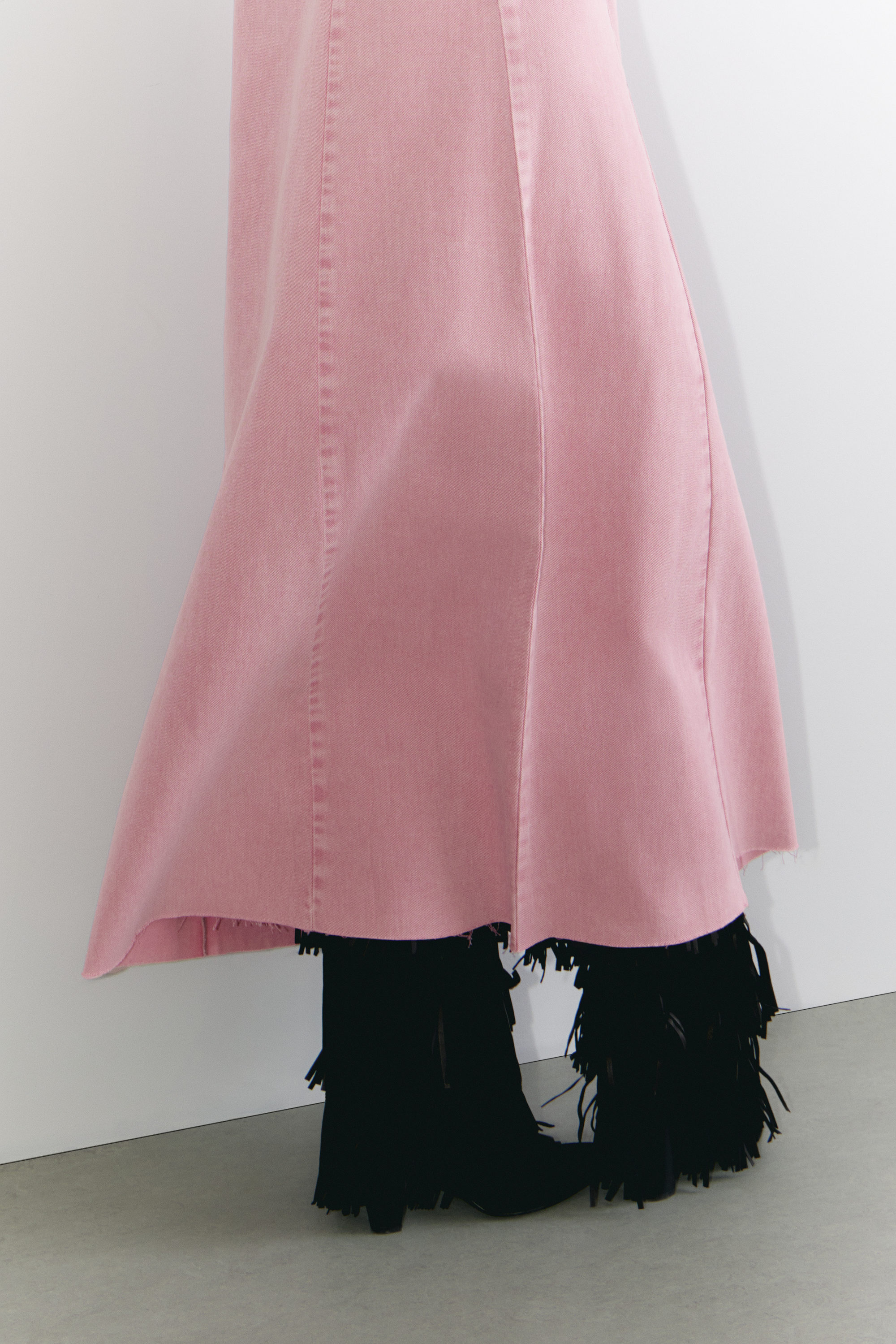Dusty Pink - Sleeveless Twill Maxi Slip Dress - 3