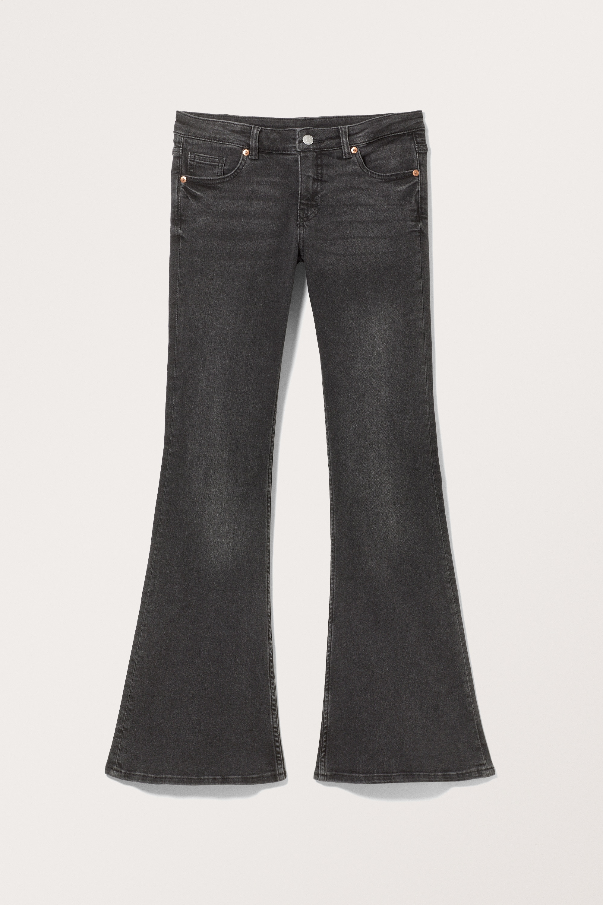 Katsumi Low Waist Flared Jeans - Washed Black - ONA | H&M PL