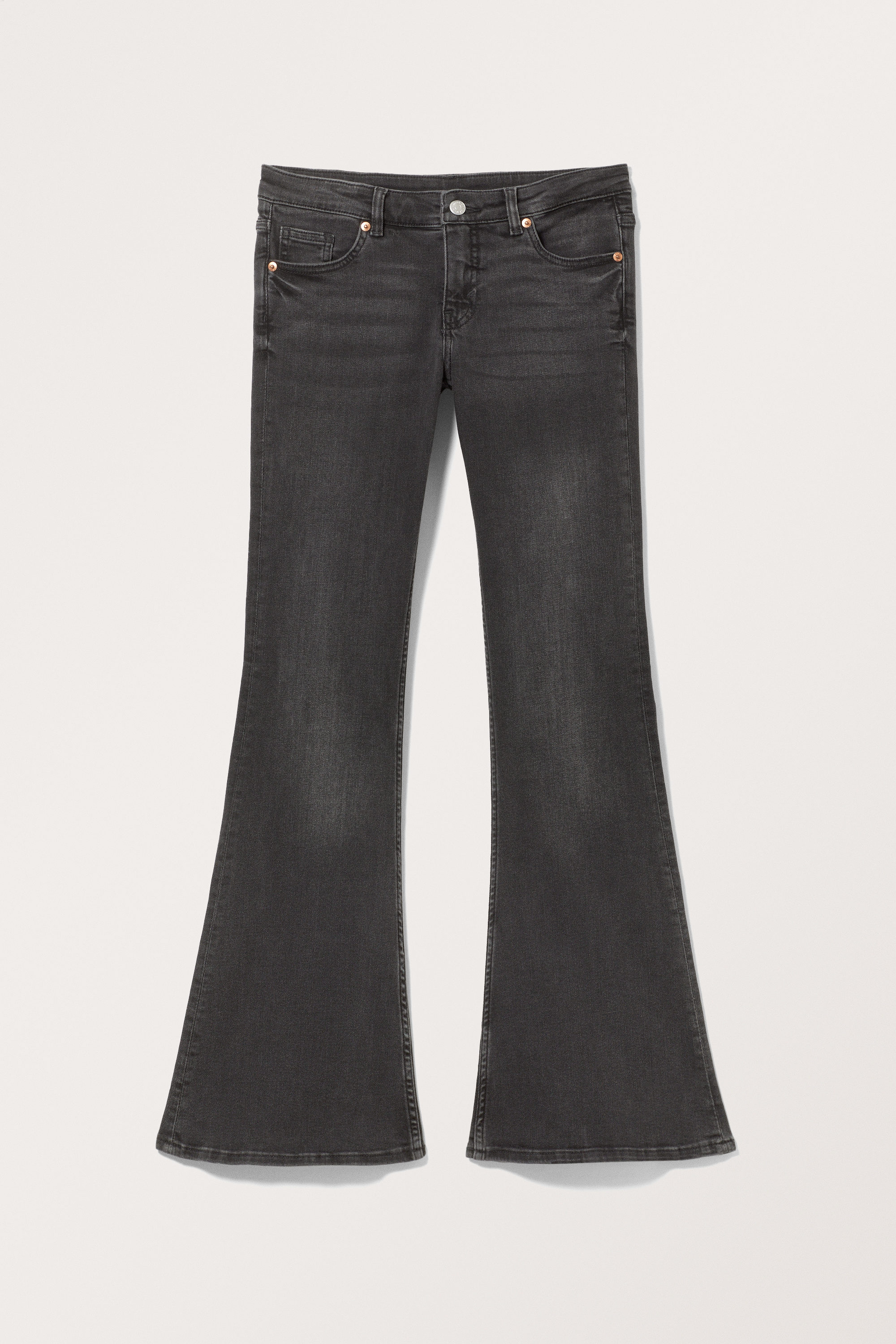 Washed Black - Katsumi Low Waist Flared Jeans - 5