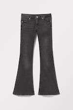 Zwart met wassing - Katsumi uiteenlopende jeans met lage taille - 0