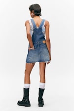 Sunset Blue - Mittelblau - Mini-Latzkleid aus Denim - 3