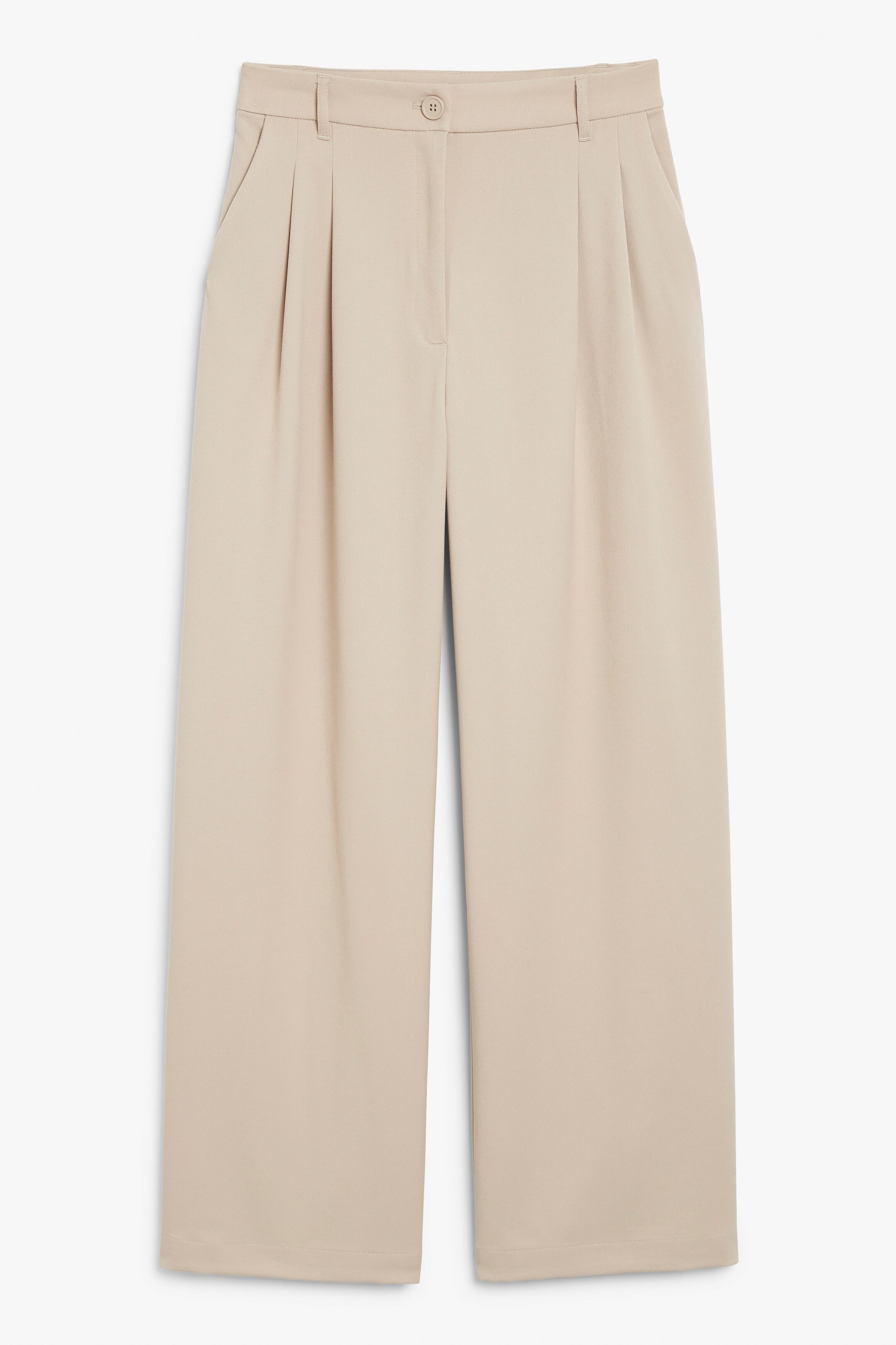 Taupe - Hose mit weitem Bein - 0