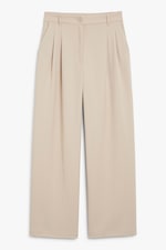Taupe - Hose mit weitem Bein - 0