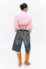 Striped Pink - Cropped Open Back Shirt - 3