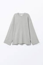 Grey Melange - Soft Oversized Long-Sleeved Top - 3