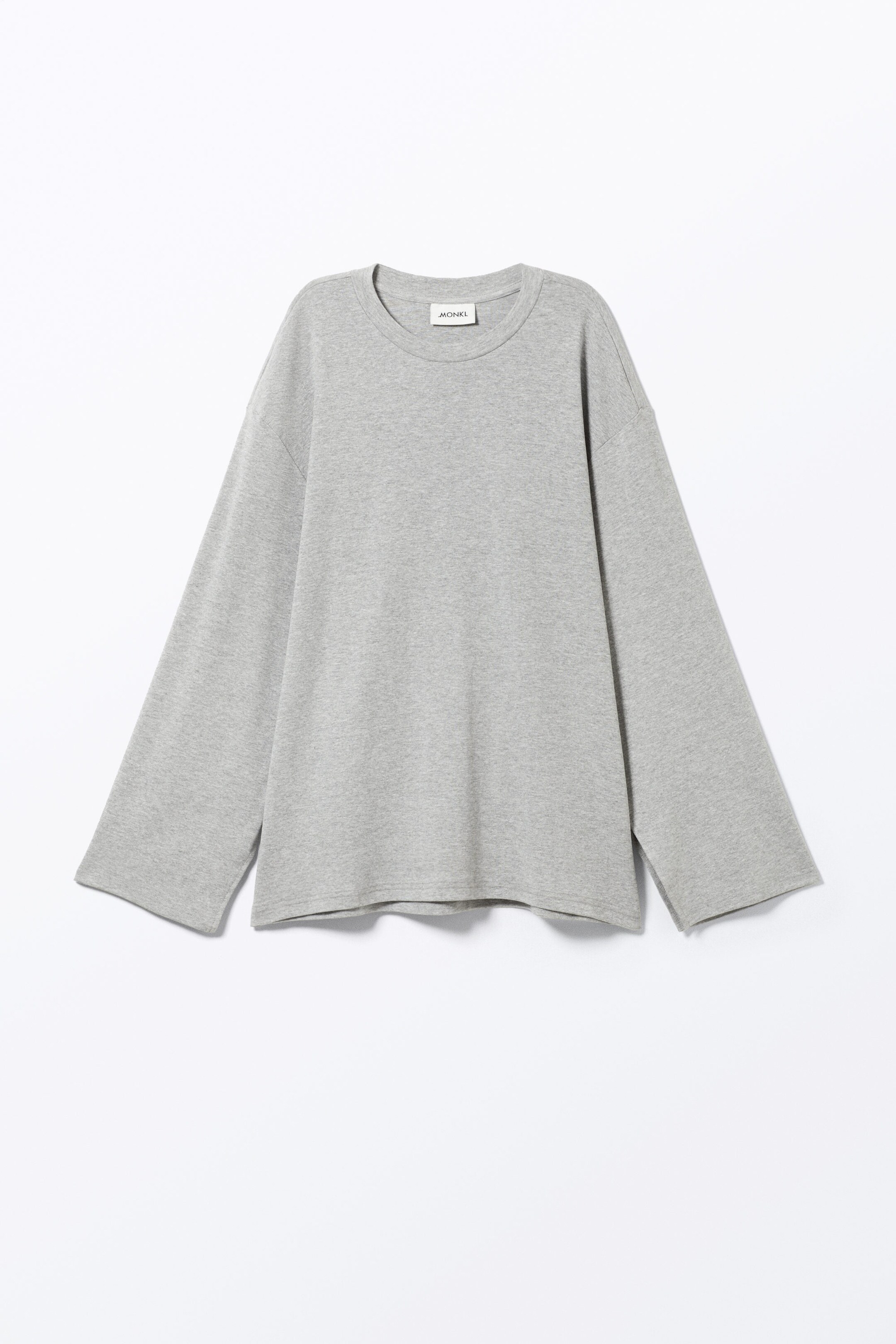 Grey Melange - Soft Oversized Long-Sleeved Top - 3
