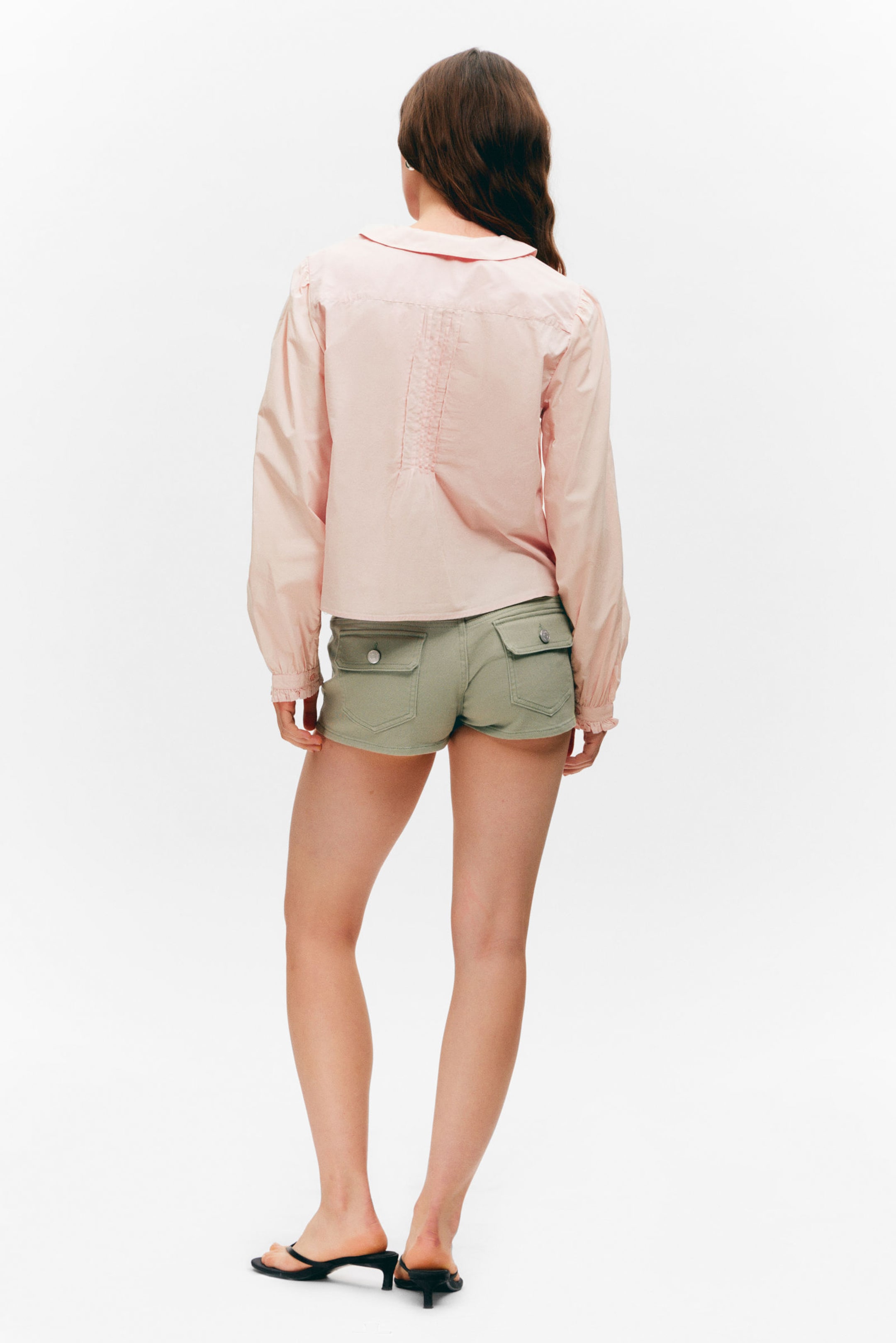 Light Dusty Pink - Boxy Pintuck Poplin Shirt - 2