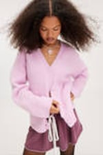 Light Pink - Fluffy knit cardigan - 0
