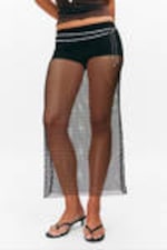 Dark Brown - Mesh Midi Skirt - 1
