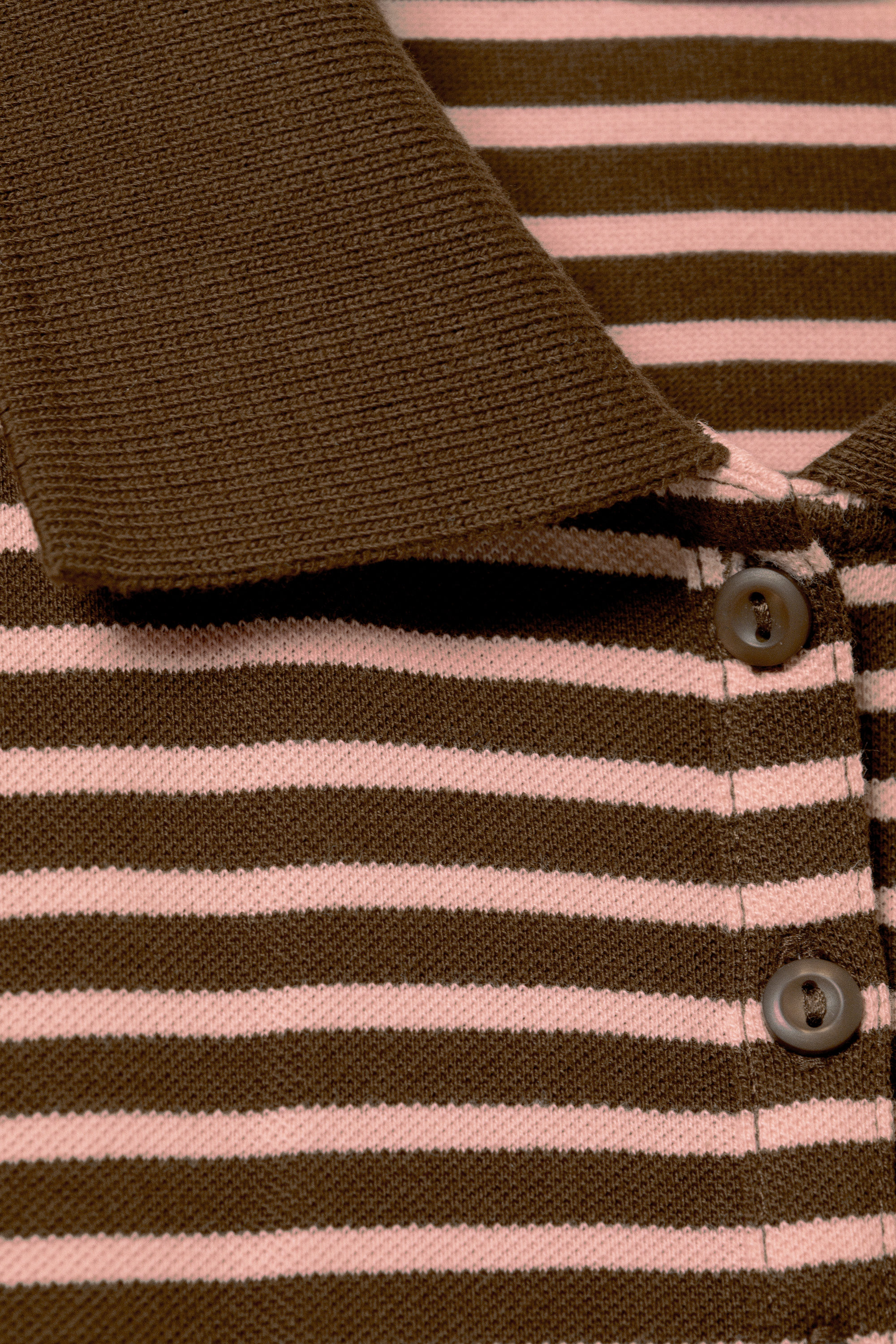 Dunkelbraune & rosa Streifen - Langärmeliges Poloshirt - 4