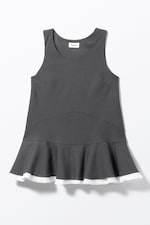 Mörkgrå - Ärmlös peplum miniklänning - 0