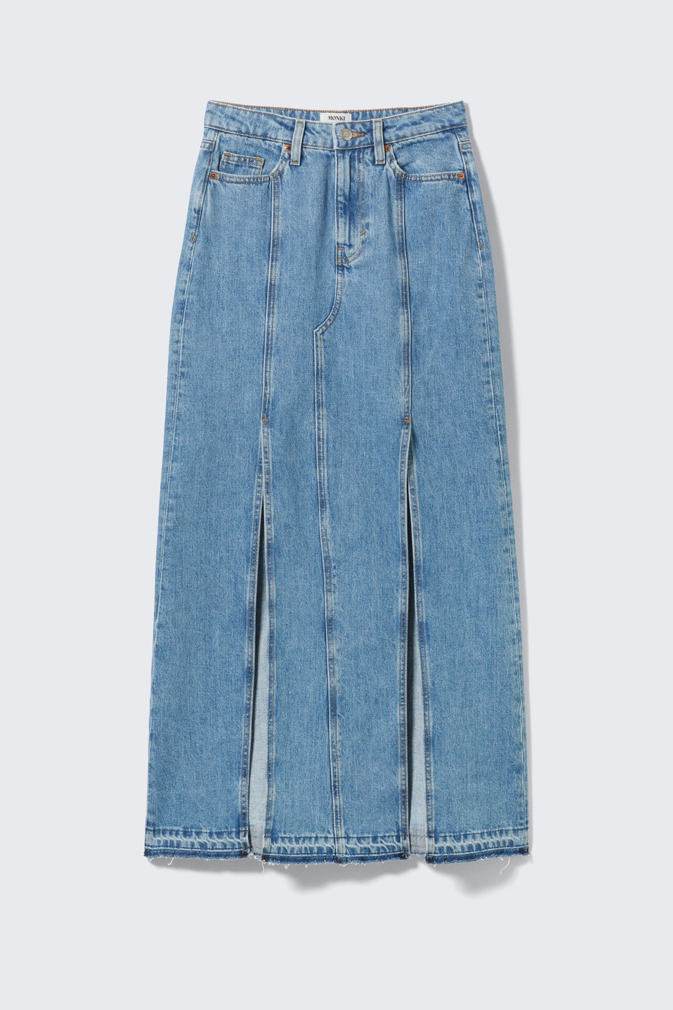 Fresh Blue - bleu moyen - Jupe en jean fendue taille mi-haute - 4