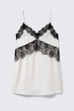 White - Lace-Trim A-line Mini Slip Dress - 4
