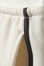 White - Black Stripe - Relaxed Low Rise Terry Bermuda Shorts - 5