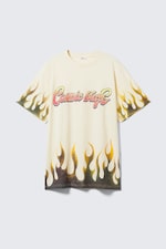 Light Yellow - Cosmic Blaze - Oversized Throw-on T-shirt - 4