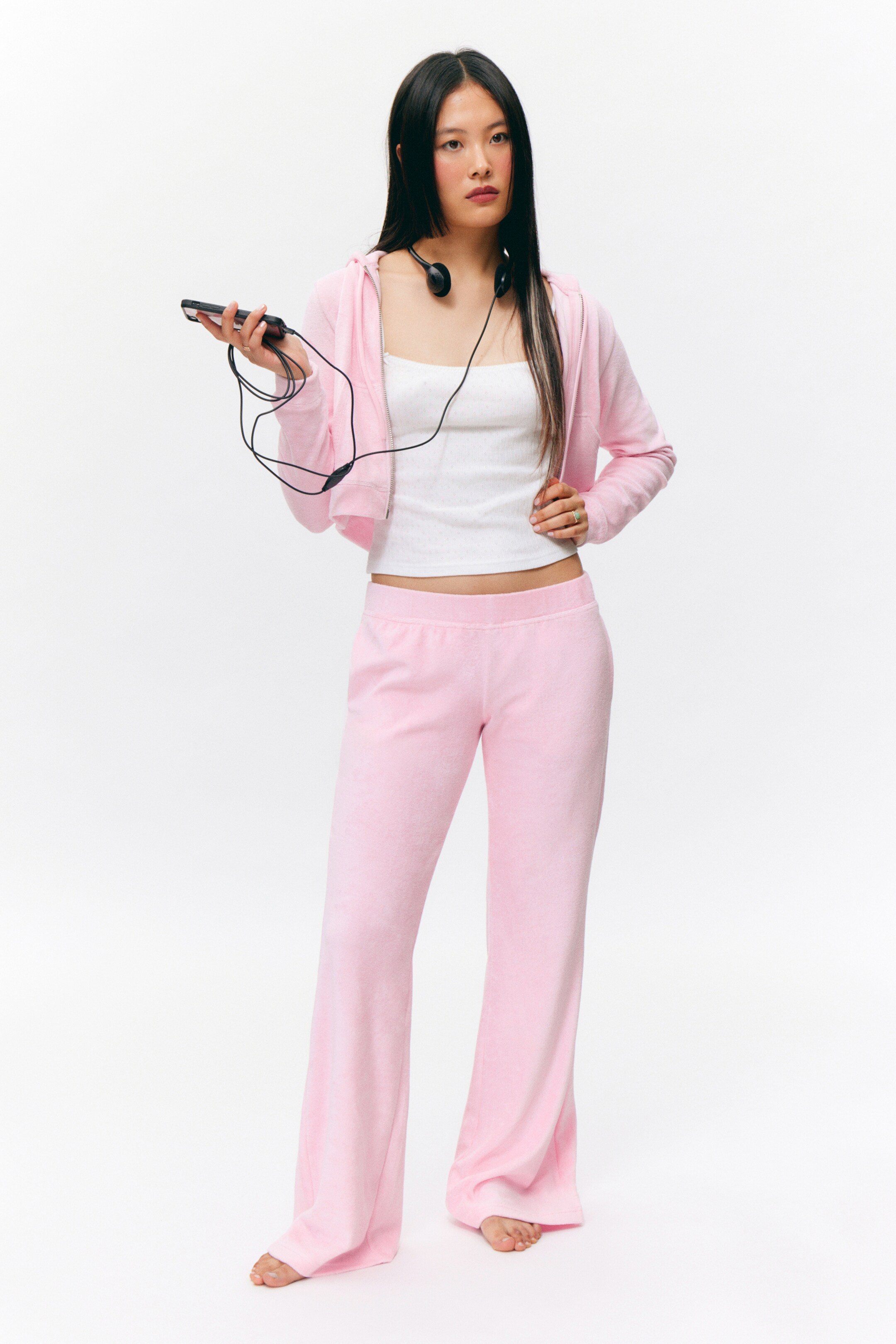 Größeres Bild anzeigen: Weiche Frotteehose mit Schlag - Hellrosa - Ladies | H&M AT 1