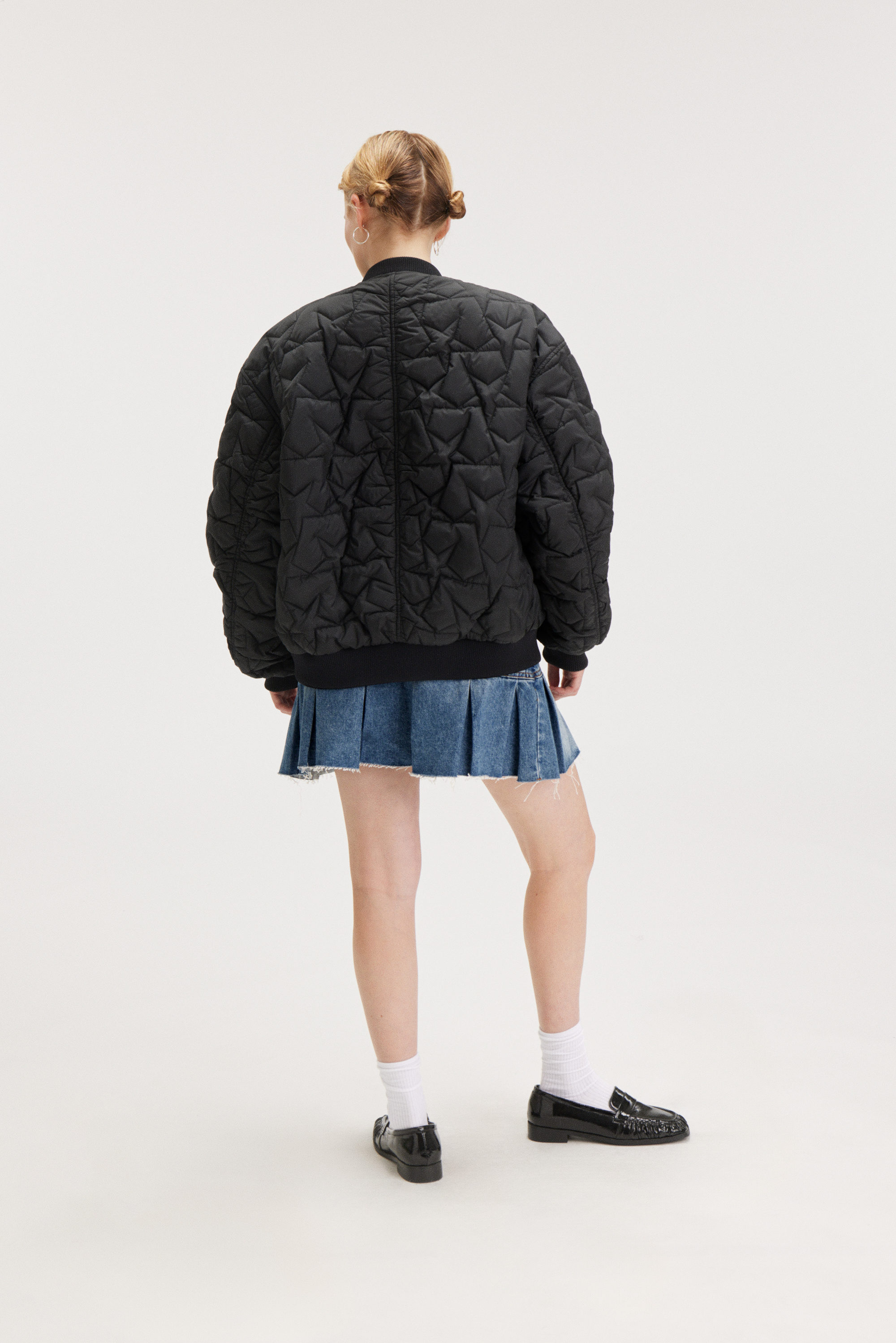 Leopard/Black - Loose Reversible Bomber Jacket - 4