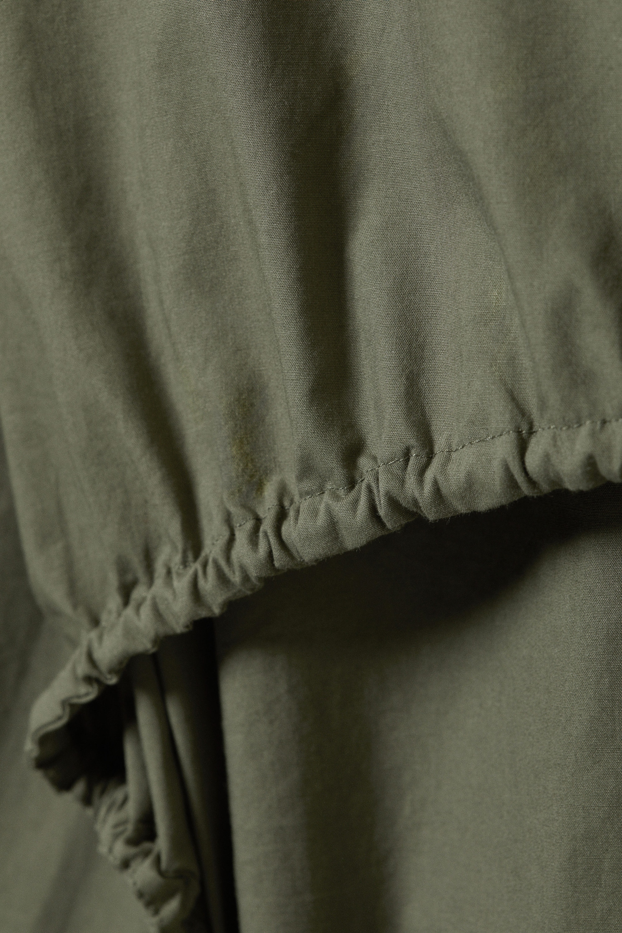 Dark Khaki Green - Cropped Open Back Shirt - 6