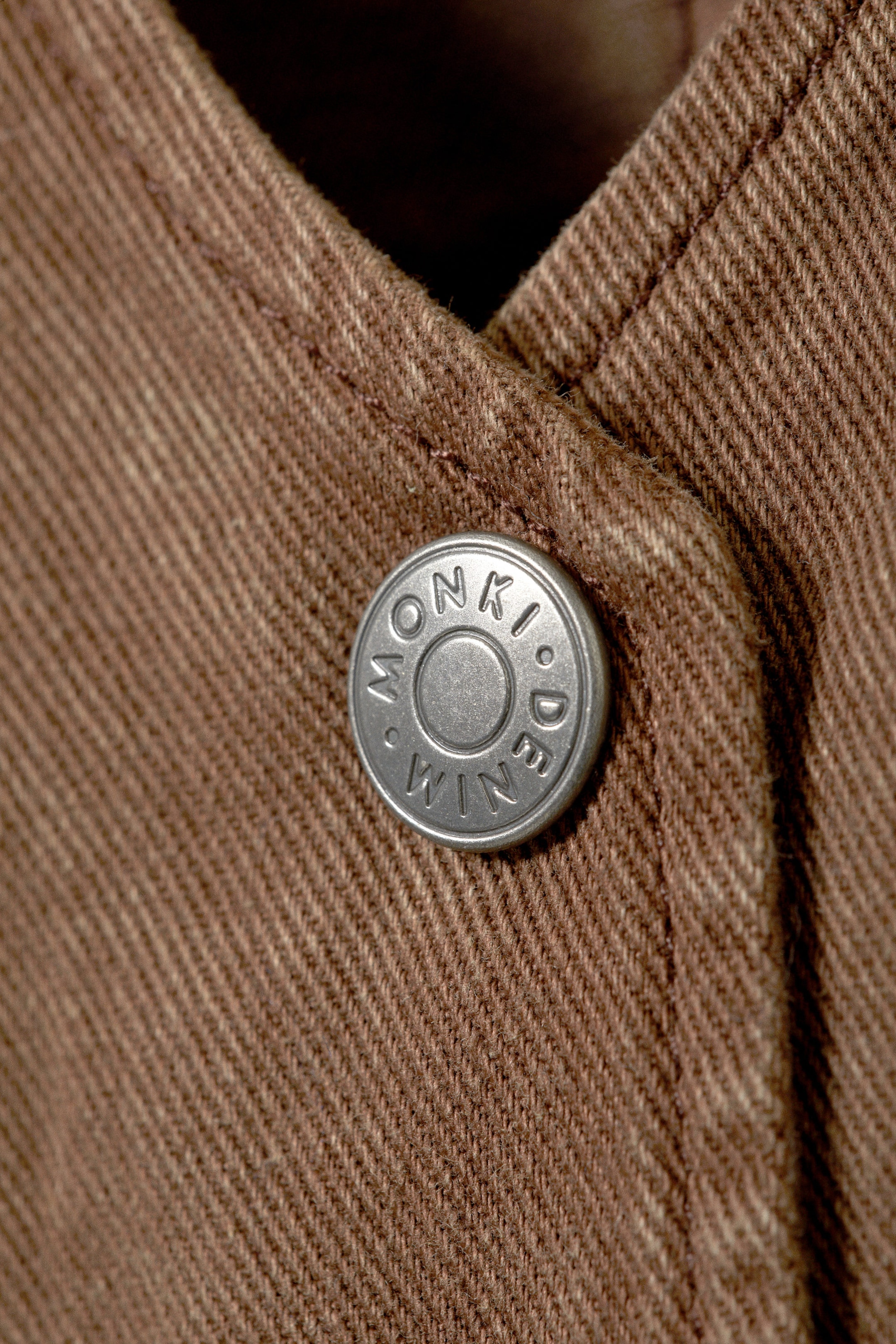 Washed Dark Brown - Sleeveless Lace-Up Denim Waistcoat - 1