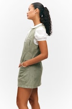 Khaki Green - Sleeveless Utility Cotton Twill Dress - 2
