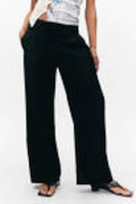 Black - Low waist wide leg tailored trousers - 1