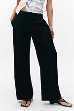 Black - Low waist wide leg tailored trousers - 1