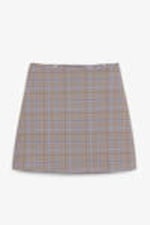 Blue and brown checks - A-line mini skirt - 0