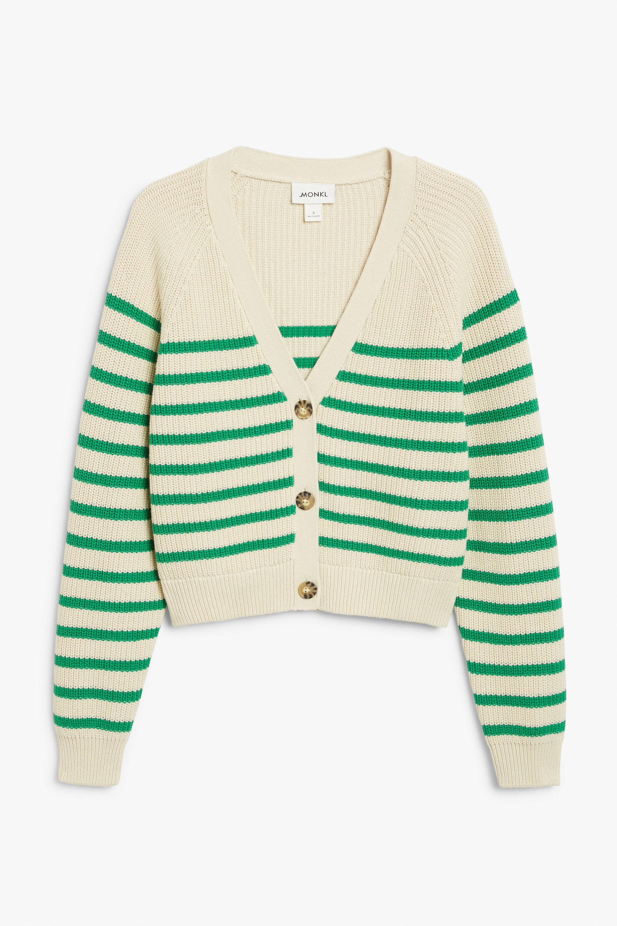 Bright green stripes - Chunky cropped cardigan - 0