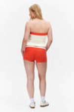White & Orange - Tropic Noir - Drawstring Bandeau Top - 2