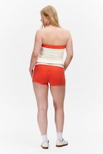 White & Orange - Tropic Noir - Drawstring Bandeau Top - 2