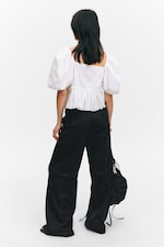 Black - Low Waisted Zip-Off Suit Trousers - 4
