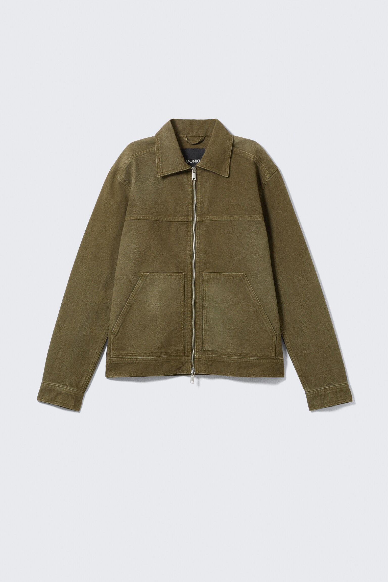 Kurtka oksfordka z dwukierunkowym suwakiem - Ciemna zieleń khaki/Dusty Beige/Jasny zakurzony fiolet