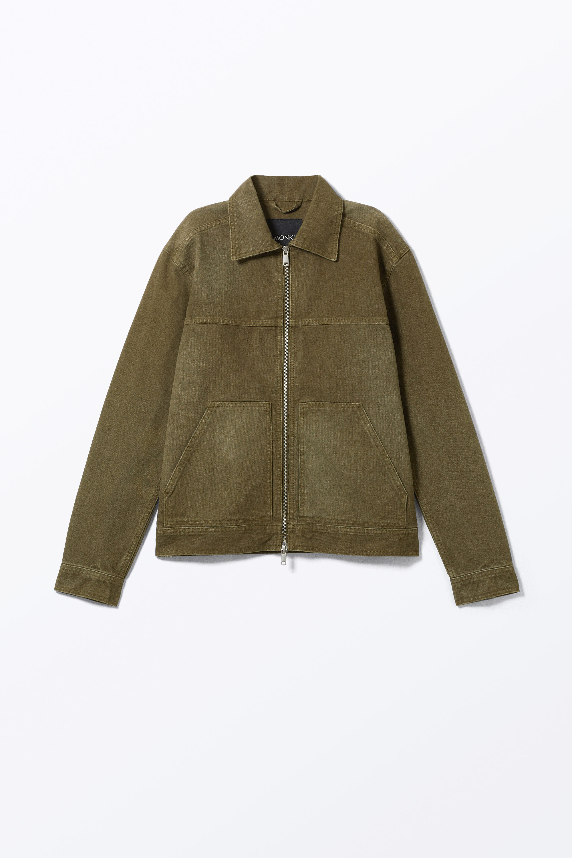 Dark Khaki Green - Two-way Zip Oxford Jacket - 4