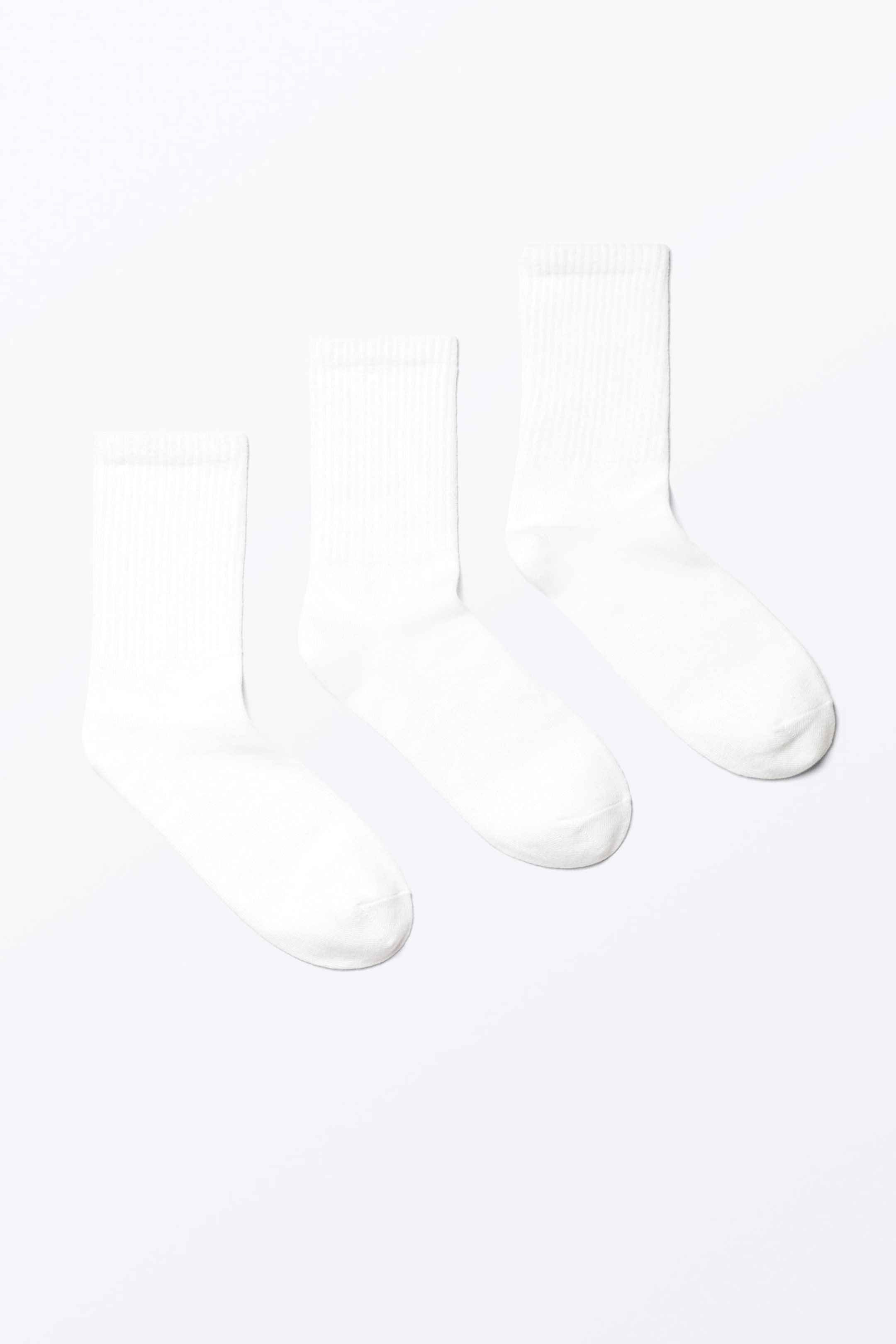 White - 3-pack Ribbed Socks
