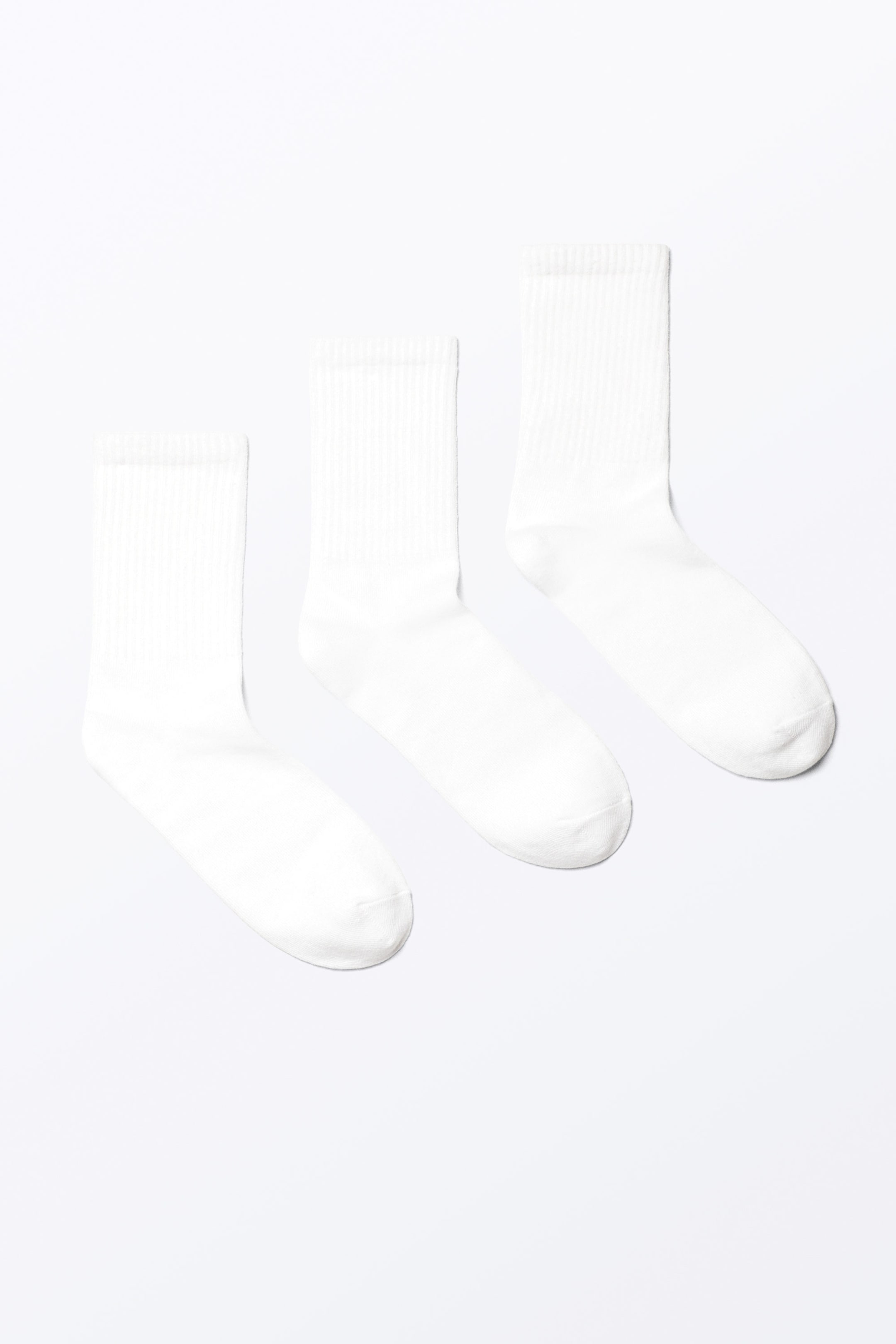 White - 3-pack Ribbed Socks