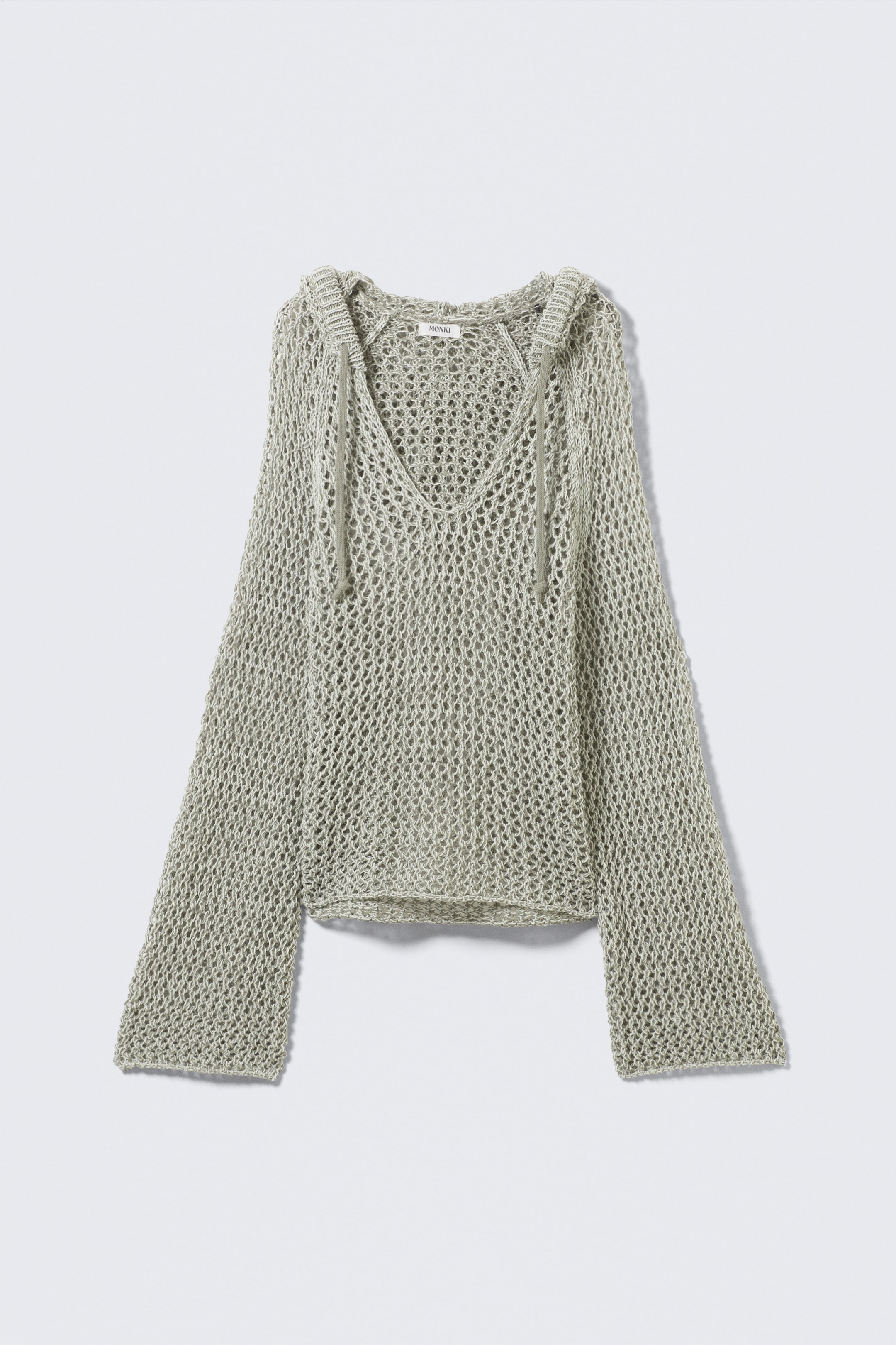 Agrandir l'image: Pull à capuche en maille ajourée - Vert kaki clair - FEMME | H&M CH 5
