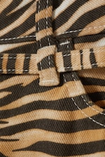 Tiger-striped - Low Rise Cargo Cotton Twill Jorts - 1