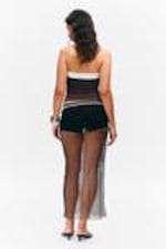 Dark Brown - Mesh Midi Skirt - 2