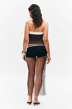 Brun foncé - Jupe midi en mesh - 2