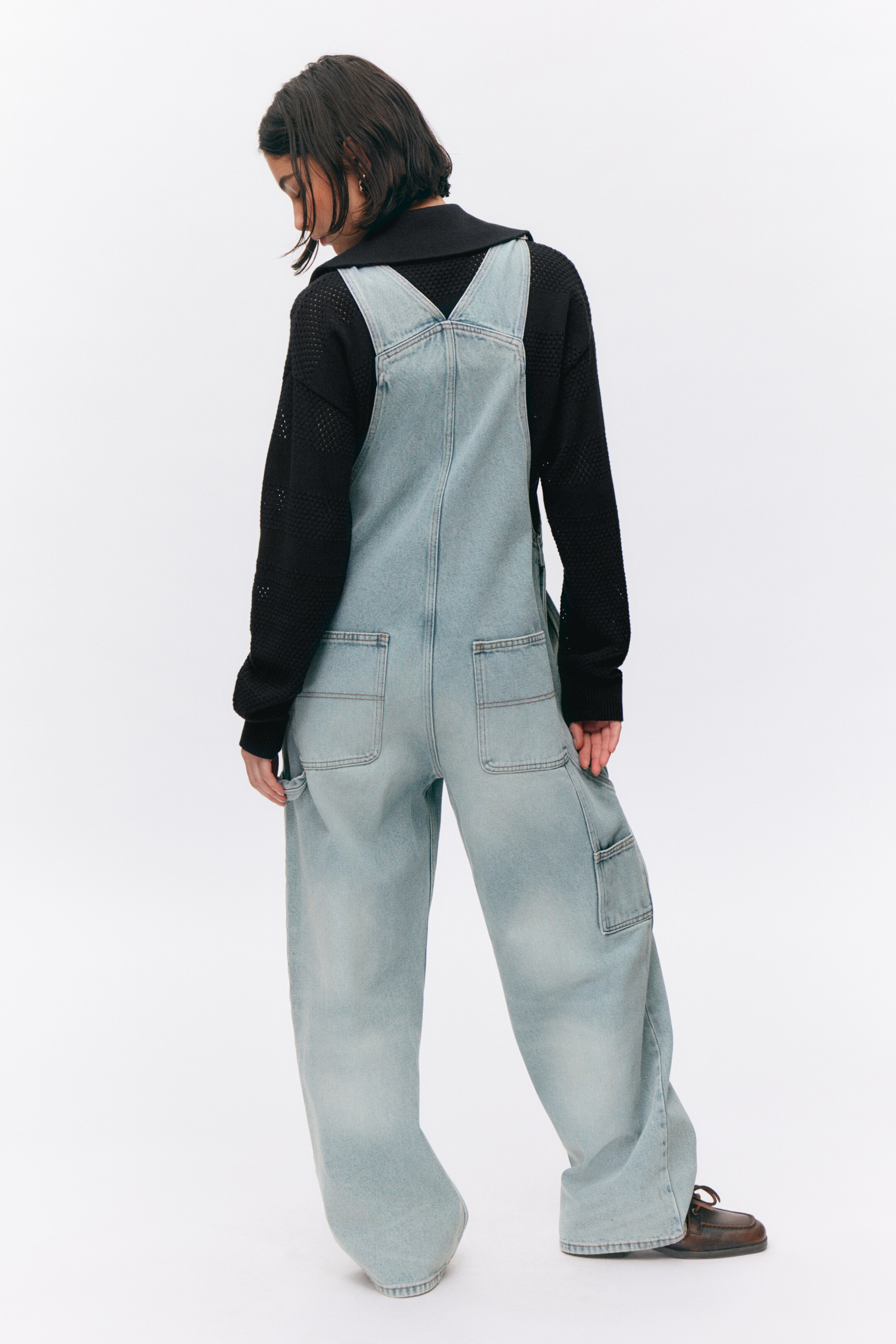 Zobacz większy obraz: Wyszywane dżinsowe ogrodniczki - Space Blue - ONA | H&M PL 3