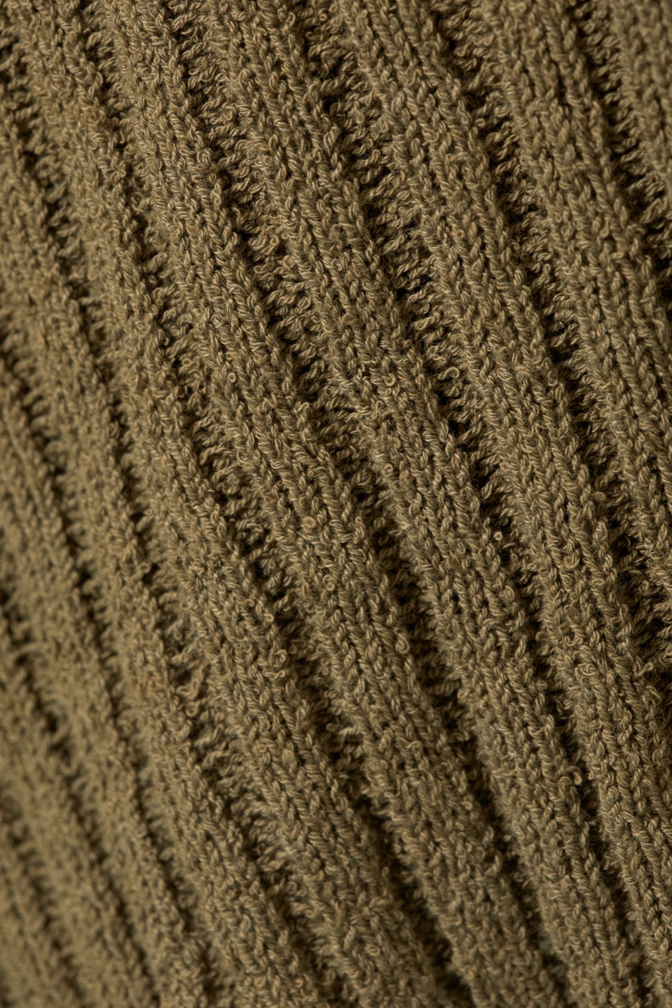 Dark Khaki Green - Knitted Wrap-shaped Asymmetric V-neck Sweater - 5
