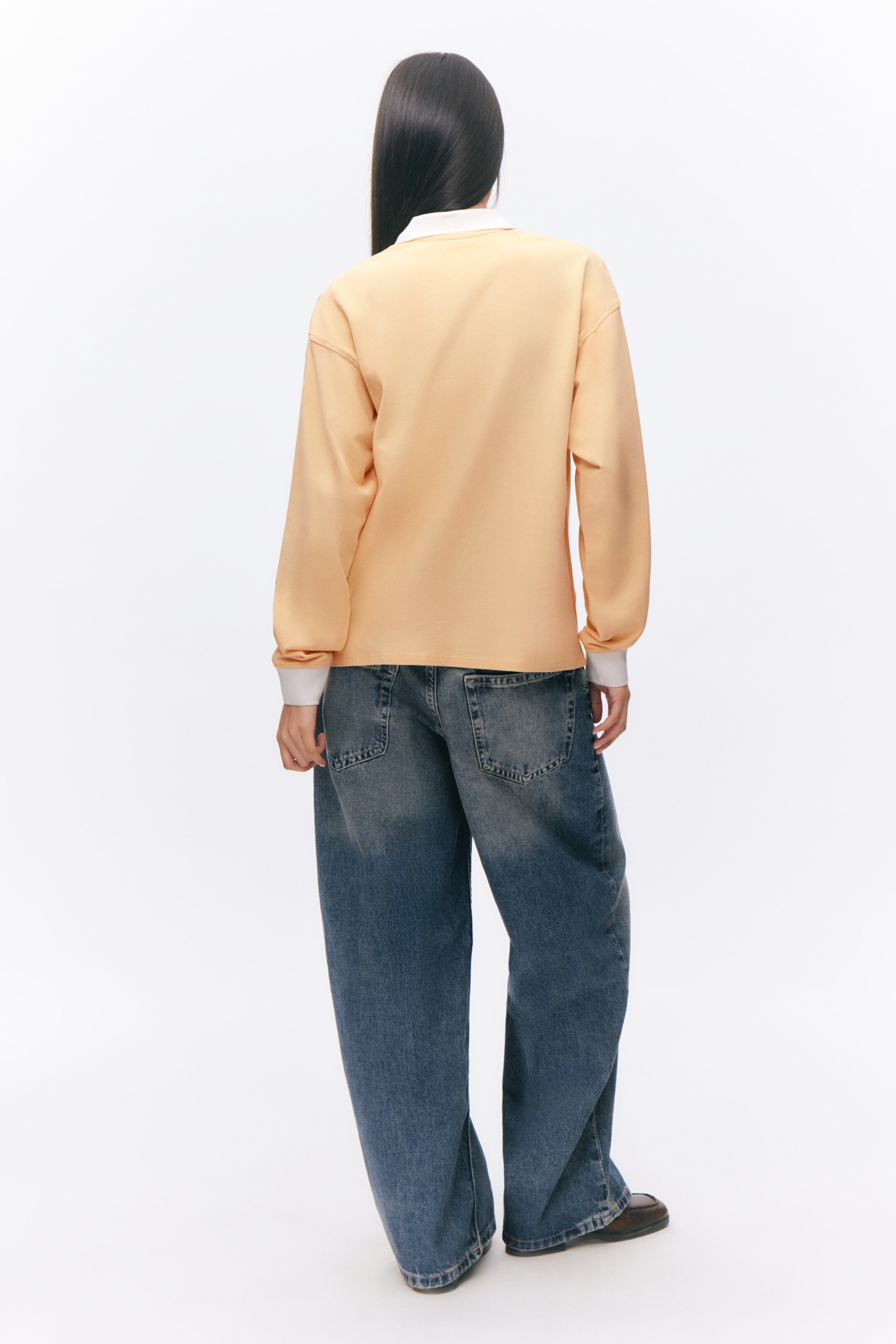 Ingrandisci l'immagine: Long Sleeve Rugby Polo Top - Yellow - DONNA | H&M CH 3