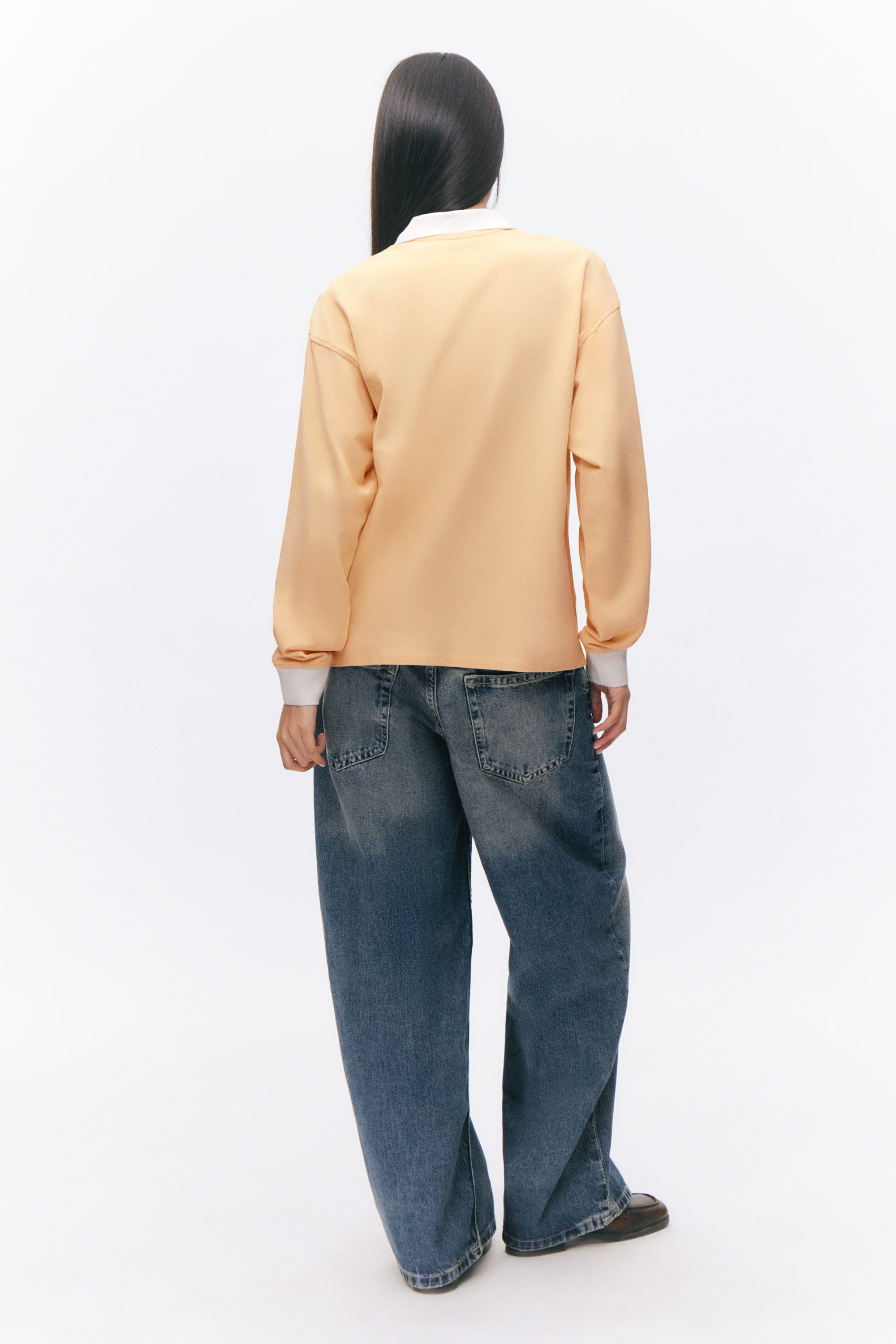 Yellow - Long Sleeve Rugby Polo Top - 2