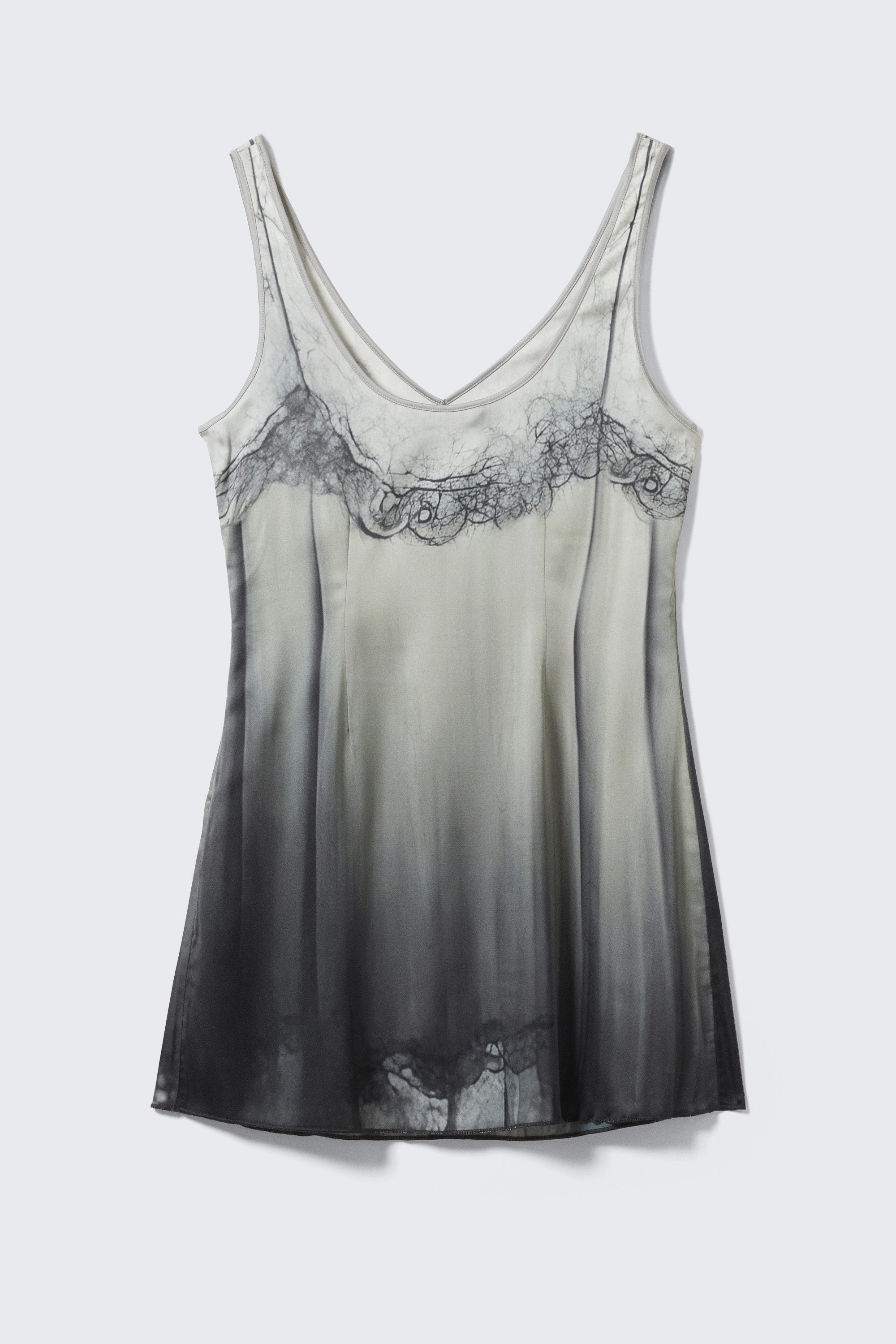 Trompe-l'œil-Spitzen-Print - Kurzes bedrucktes Trägerkleid - 6