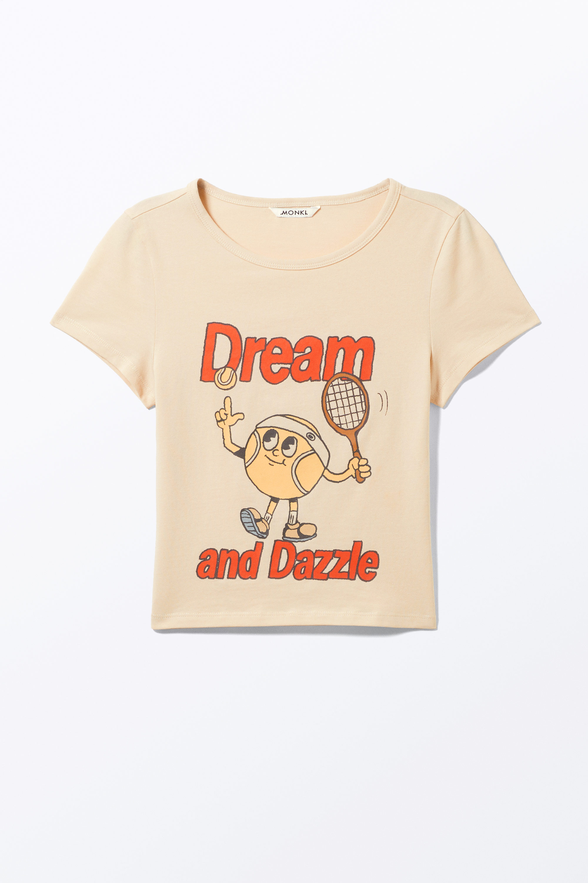 Hellbeige - "Dream & Dazzle" - Kurzes T-Shirt - 3