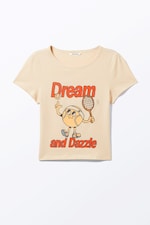 Light Beige - Dream & Dazzle - Cropped t-shirt - 0
