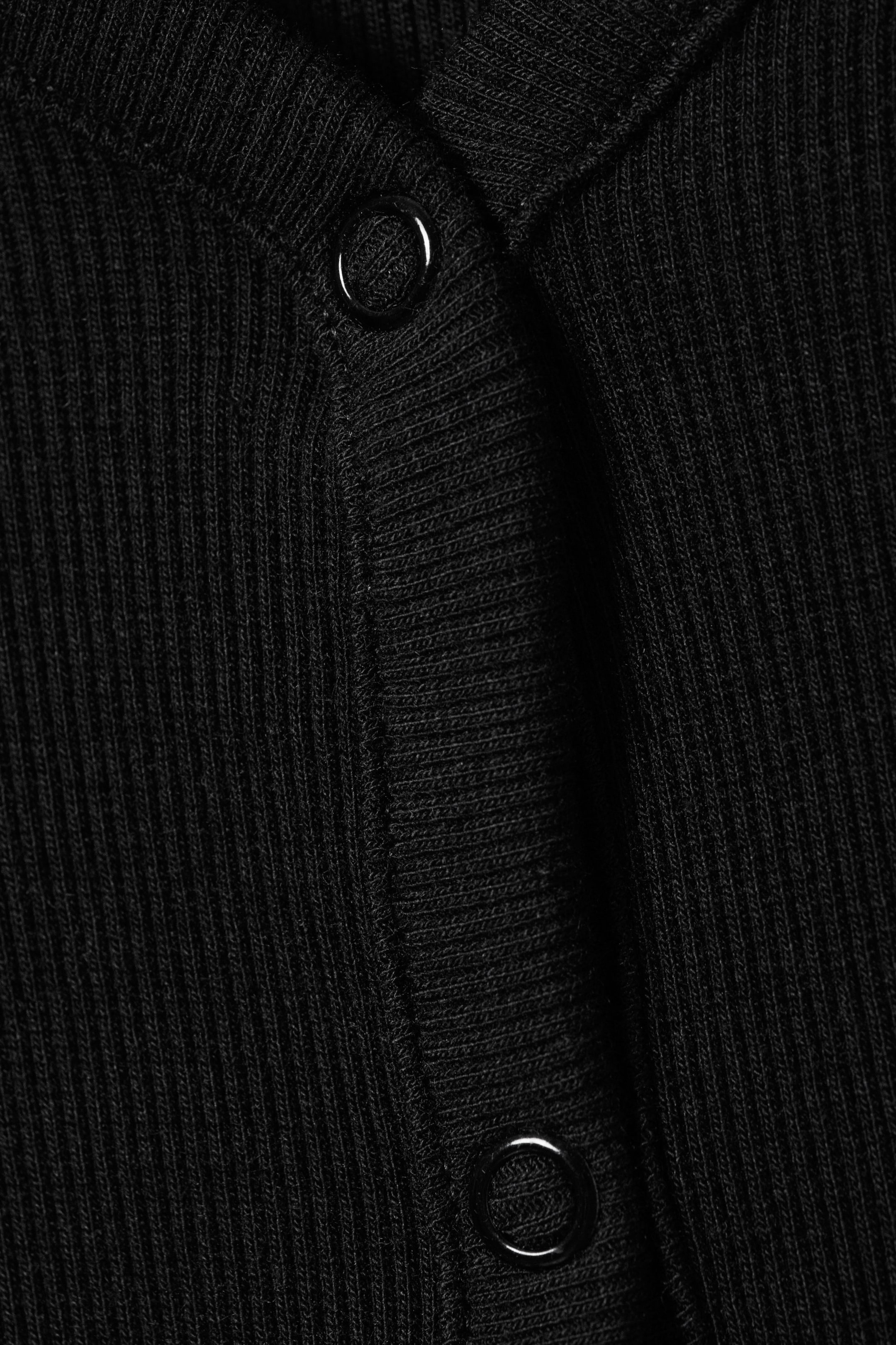 Black - Ribbed Long-Sleeved Pyjama Cardigan - 2