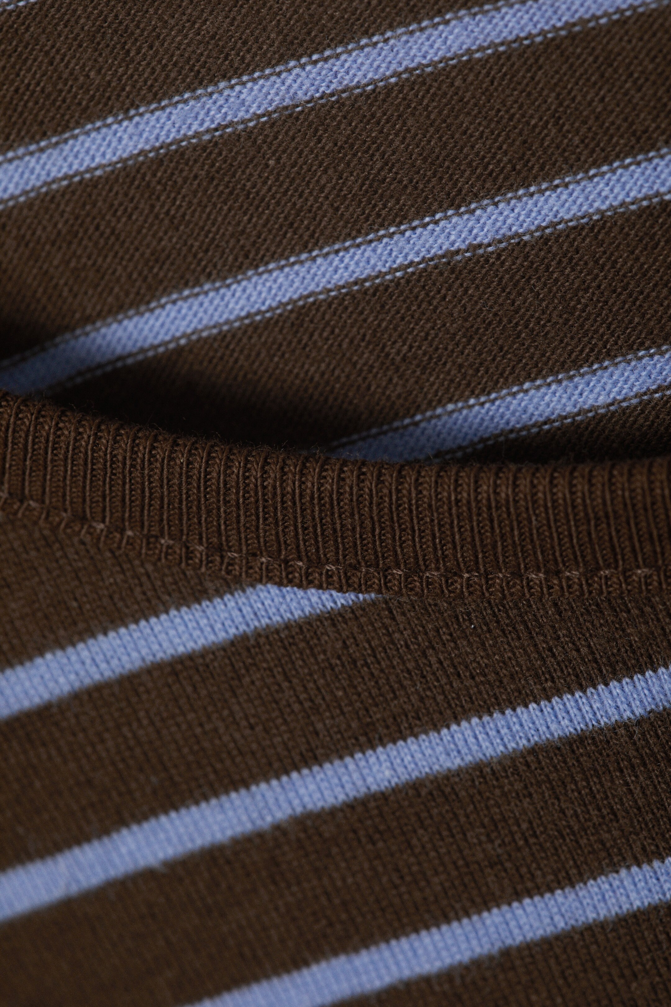 Dark Brown & Blue Stripes - Boxy Sleeve T-Shirt - 1