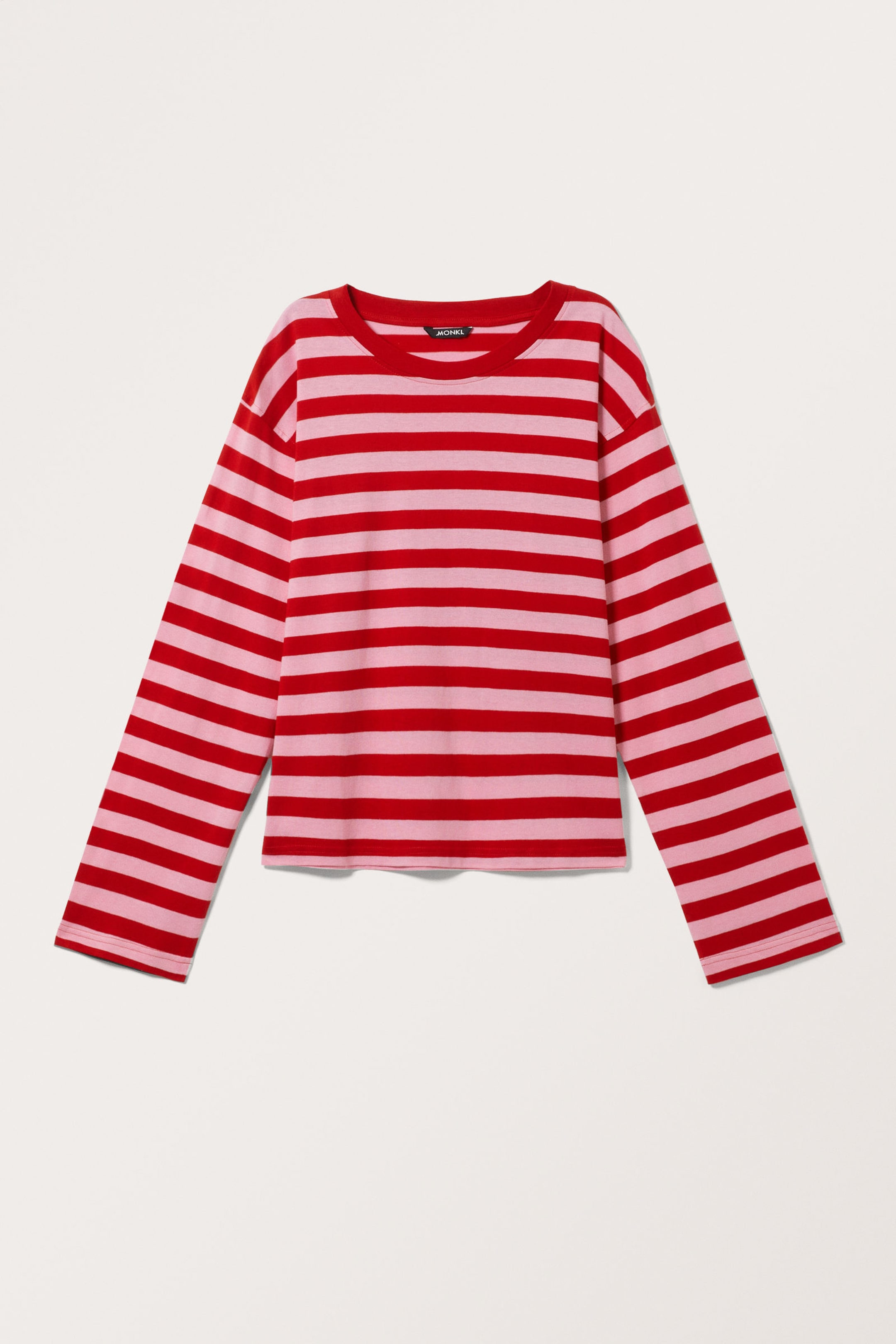 Red & Light Pink Stripe - Boxy Sleeve T-Shirt - 3