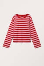 Red & Light Pink Stripe - Boxy Sleeve T-Shirt - 3